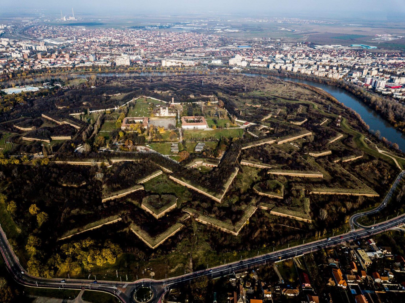 Cetatea Aradului - vedere din dronă