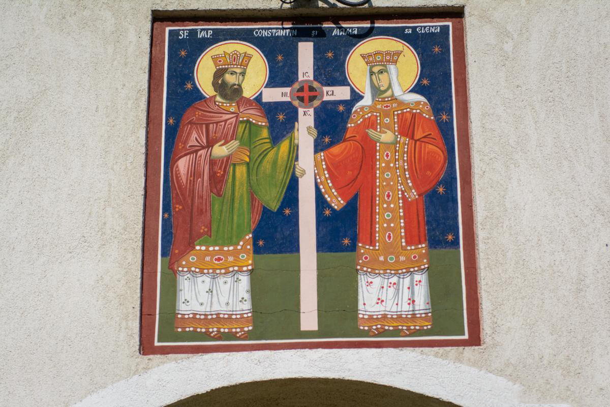 Mănăstirea Șoldana - Icoană murală a Sfinților Împărați Constantin și Elena